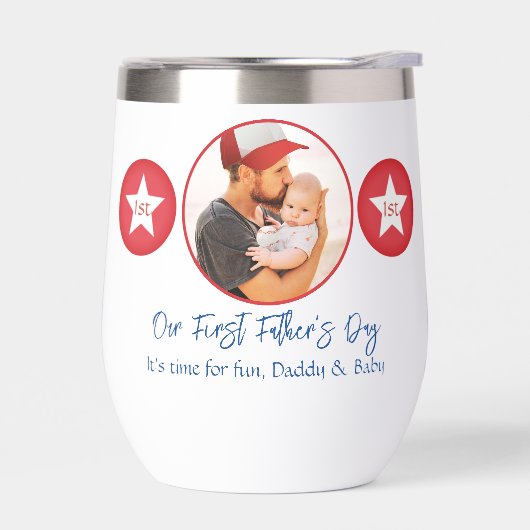 Bleu rouge papa mignon photo Collage Première Fête (Gauche)