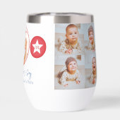 Bleu rouge papa mignon photo Collage Première Fête (Arrière)