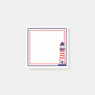 Bleu Rouge Patriotique Phare Post-It Notes