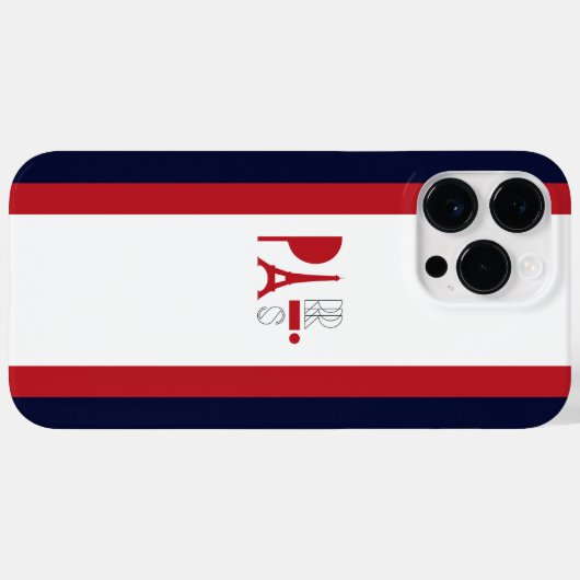 Bleu rouge rayures | Iphone 14 pro max coque (Verso (horizontal))