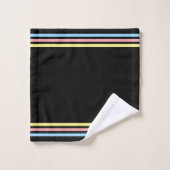 Bleu rouge rayures jaune sur le ensemble de servie (Gant de toilette)