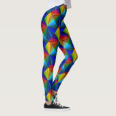 Bleu Rouge Vert Jaune Arc-en-ciel Motif Leggings (Droite)
