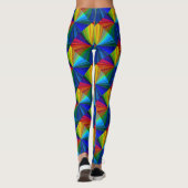Bleu Rouge Vert Jaune Arc-en-ciel Motif Leggings (Dos)