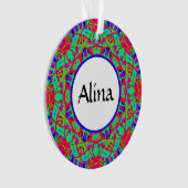 Bleu Rouge Vert Mandala Personnalisable Boho Noël (devant)