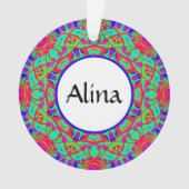 Bleu Rouge Vert Mandala Personnalisable Boho Noël (devant)