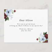 bleu roux bordeaux carte de proposition de la serv (Dos)