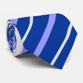 Bleu royal, bleu ardoise et blanc - Cravate rayée (Roulé)