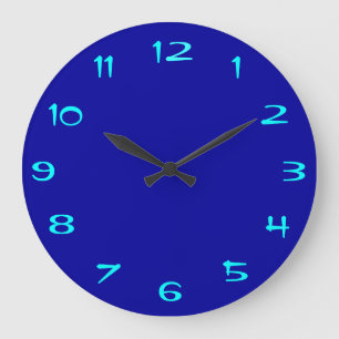 Bleu Royal et Aqua > Horloges rondes ordinaires