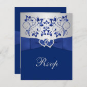 Bleu Royal, Fleurs Argentées, Réponse au Mariage d (Devant / Derrière)