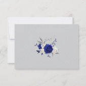 bleu royal fleurs blanches carte de remerciements  (Dos)