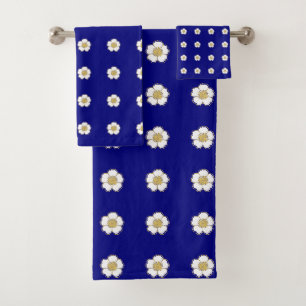 bleu royal jaune et blanc Fleurs de tasse à beurre