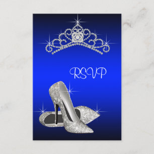 Bleu royal Quinceanera RSVP de diadème de talons