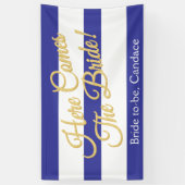 Bleu royal, rayures et bannière de Fête de la (Vertical)