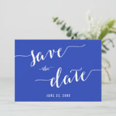 Bleu Royal Simple Enregistrer Les Cartes D'Invitat (Debout devant)