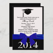 Bleu Ruban Invitation à la graduation (Devant / Derrière)