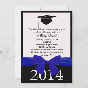 Bleu Ruban Invitation à la graduation