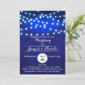Bleu Russe Night String Faire-part de mariage (Debout devant)