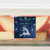 Bleu Russe Reindeer Étiquette de cuisson de Noël (Apposé)