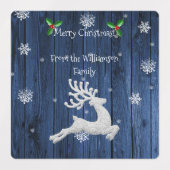Bleu Russe Reindeer Étiquette de cuisson de Noël (Design 1)