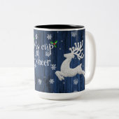Bleu Rustique café renne de Noël Mug (Devant droit)