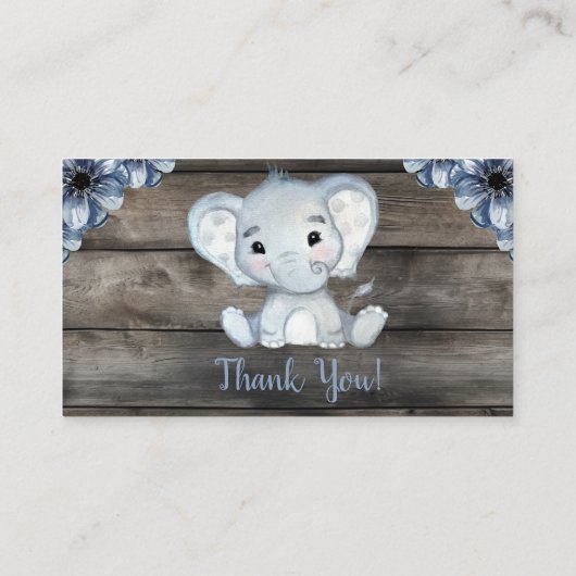 Bleu Rustique Elephant réserver carte ticket (Dos)