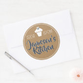 Bleu Rustique Kraft Papier Rhinestone Étiquette Cu (Enveloppe)