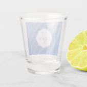 Bleu Sable Ripples Verre de tir personnalisé (Dos)
