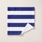Bleu Sailor Stripe (grande échelle) (Gant de toilette)