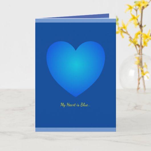 Bleu Sans Vous Plier Carte De Voeux (Fleur jaune)
