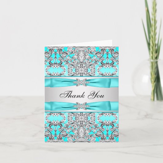 Bleu sarcelle argent Merci (Devant)