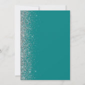 Bleu sarcelle Argent Paillettes Carte de Pré-annon (Dos)