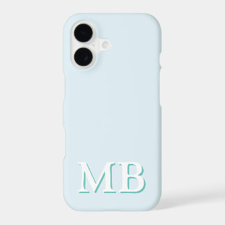 Bleu & Sarcelle | Monogramme Initial Minimaliste M