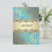 Bleu sarcelle noir or damas RSVP (Debout devant)