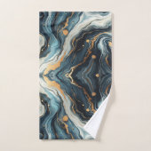 Bleu Sarcelle Or Agate Moderne Glamour Élégant Mar (Serviette à main)