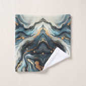 Bleu Sarcelle Or Agate Moderne Glamour Élégant Mar (Gant de toilette)