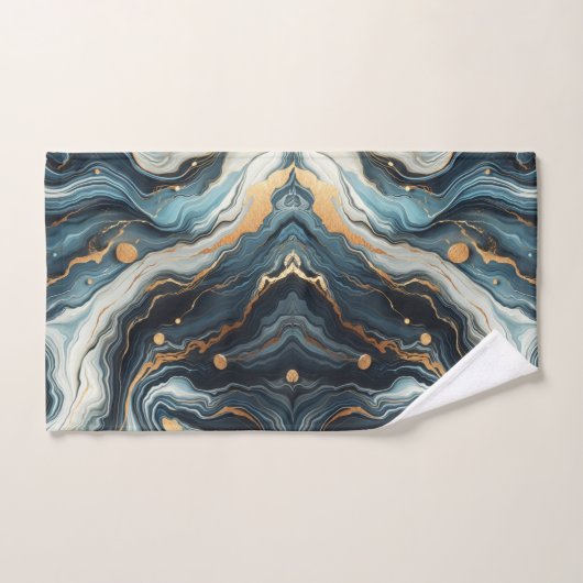 Bleu Sarcelle Or Agate Moderne Glamour Élégant Mar (Serviette à main)