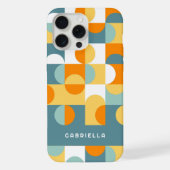 Bleu sarcelle, vert, orange, motif de cercles mode (Verso)