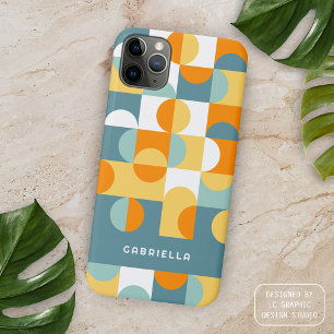Bleu sarcelle, vert, orange, motif de cercles mode