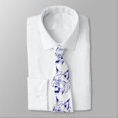 Bleu sauvage/blanc de cravate de mascotte d'équipe (Attaché)
