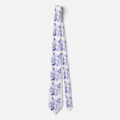 Bleu sauvage/blanc de cravate de mascotte d'équipe (Devant)