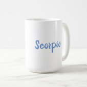 Bleu Scorpio Traits Zodiac Star Signal Café Mug (Devant droit)