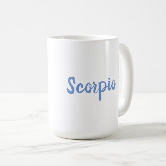 Bleu Scorpio Traits Zodiac Star Signal Café Mug (Devant droit)