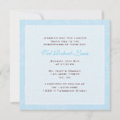 Bleu Scroll Invitation à Christening Boy (Dos)