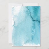 Bleu Sea Foam Watercolor Beach Wedding Invitation (Dos)