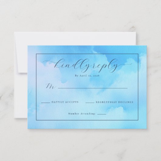 Bleu Sérénité Aquarelle RSVP (Devant)