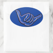 Bleu shaka hawaii autocollant (Sac)