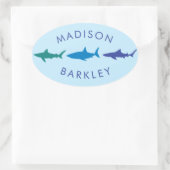 Bleu Sharks mignon Stickers Enveloppe pour enfant  (Sac)
