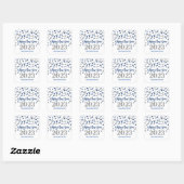Bleu Silver Bonne année 2023 Sticker Carré (Feuille)