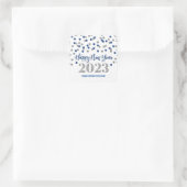 Bleu Silver Bonne année 2023 Sticker Carré (Sac)