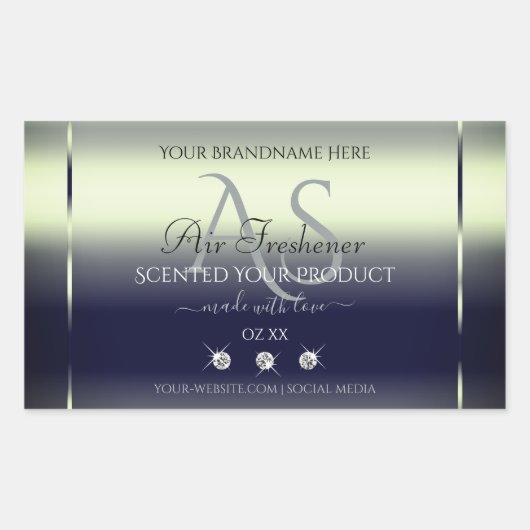 Bleu Silver Shimmery Produit Bijoux Étiquette Mono (Devant)